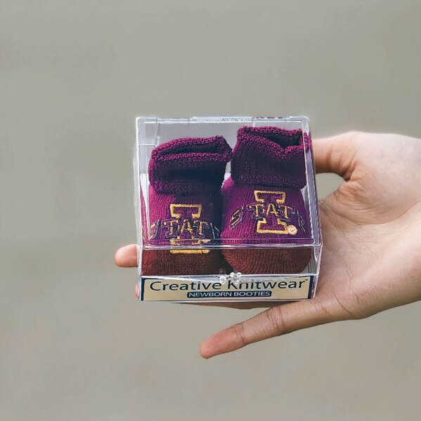 Creative Knitwear I-State Cardinal Baby Booties